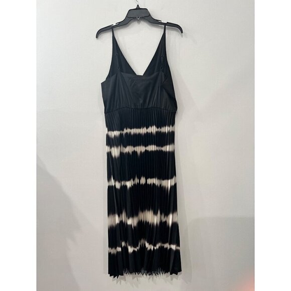 New AllSaints Size L Curtis satin tie dye pleated midi dress *No Sweater Top* - Picture 10 of 13